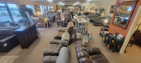 Dining room tables, dining room chairs, sofas, loveseats and recliners