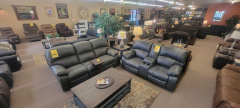 Living room furniture, reclining sofas, loveseats, recliners coffee tables, end tables, rugs, lamps and wall art